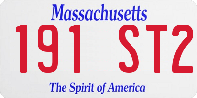 MA license plate 191ST2