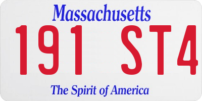 MA license plate 191ST4