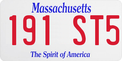 MA license plate 191ST5