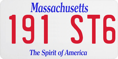 MA license plate 191ST6