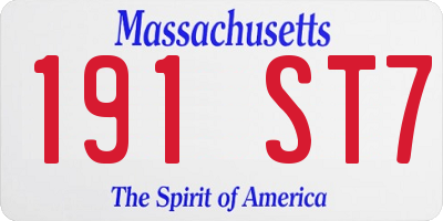 MA license plate 191ST7