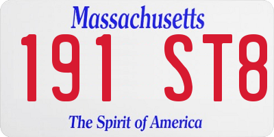 MA license plate 191ST8