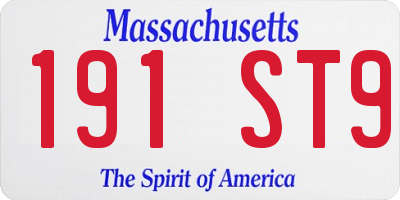 MA license plate 191ST9