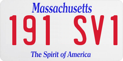 MA license plate 191SV1