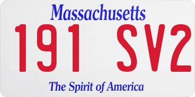 MA license plate 191SV2
