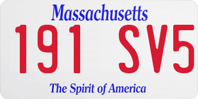 MA license plate 191SV5