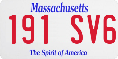 MA license plate 191SV6
