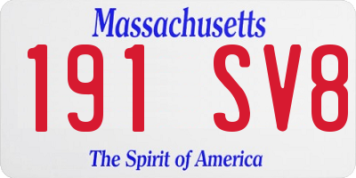 MA license plate 191SV8