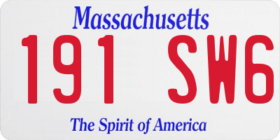 MA license plate 191SW6