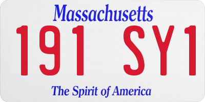 MA license plate 191SY1