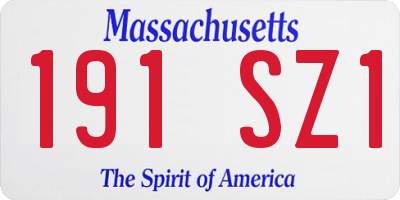 MA license plate 191SZ1