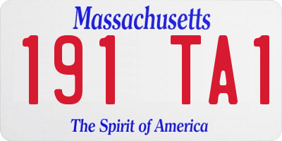 MA license plate 191TA1