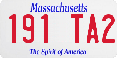 MA license plate 191TA2