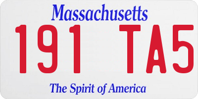 MA license plate 191TA5