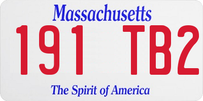 MA license plate 191TB2