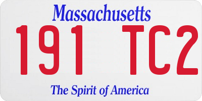 MA license plate 191TC2