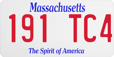 MA license plate 191TC4