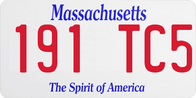 MA license plate 191TC5