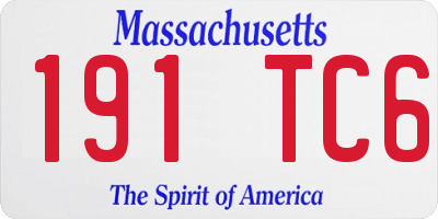 MA license plate 191TC6