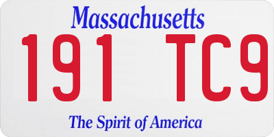 MA license plate 191TC9