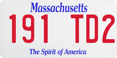 MA license plate 191TD2