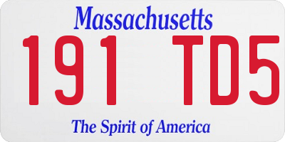 MA license plate 191TD5