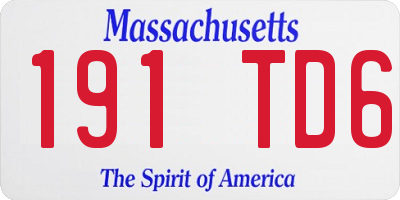 MA license plate 191TD6