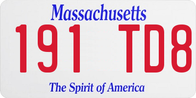 MA license plate 191TD8