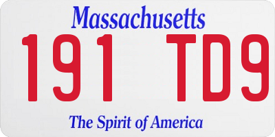 MA license plate 191TD9