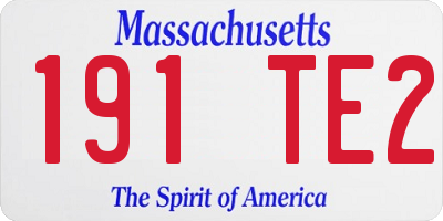 MA license plate 191TE2