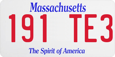 MA license plate 191TE3