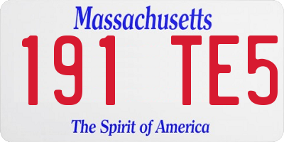 MA license plate 191TE5