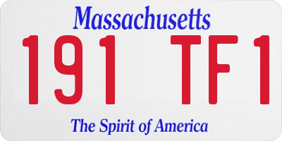 MA license plate 191TF1
