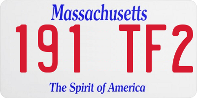 MA license plate 191TF2