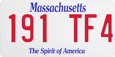 MA license plate 191TF4