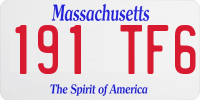 MA license plate 191TF6