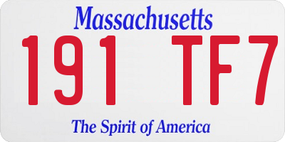 MA license plate 191TF7