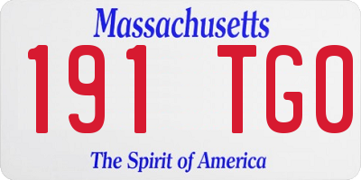 MA license plate 191TG0