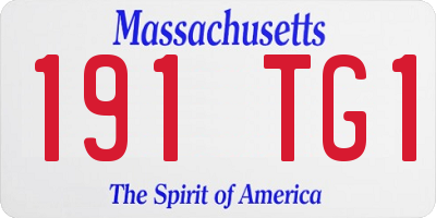 MA license plate 191TG1
