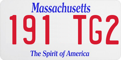 MA license plate 191TG2