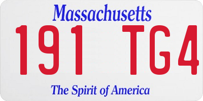 MA license plate 191TG4