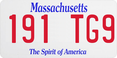 MA license plate 191TG9