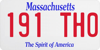 MA license plate 191TH0