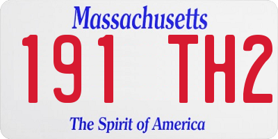 MA license plate 191TH2