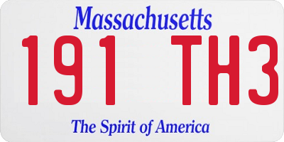 MA license plate 191TH3