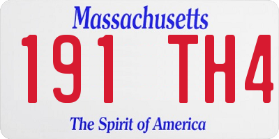 MA license plate 191TH4