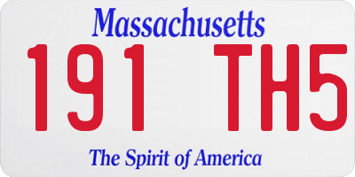 MA license plate 191TH5