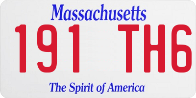 MA license plate 191TH6