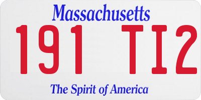 MA license plate 191TI2