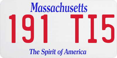 MA license plate 191TI5